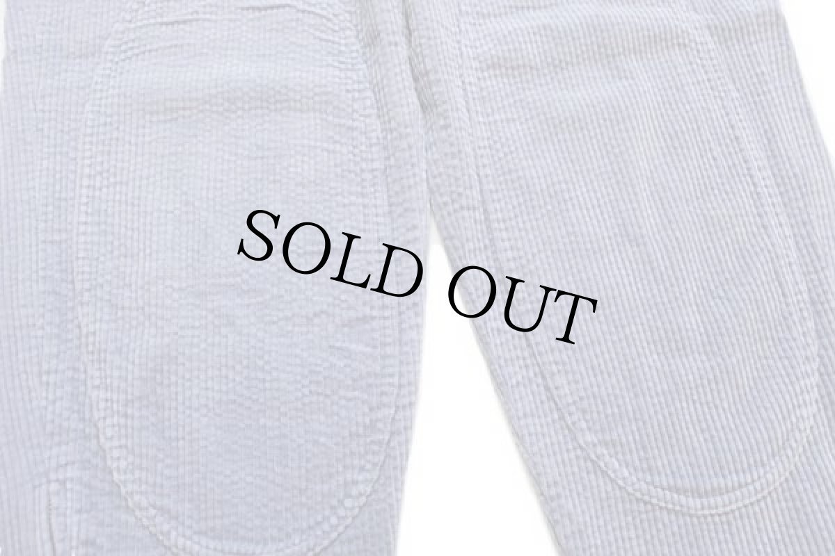 画像8: 80s フランス製 michel bachoz ダブルニー コットン 太畝 コーデュロイパンツ ライトグレー 40 (8)