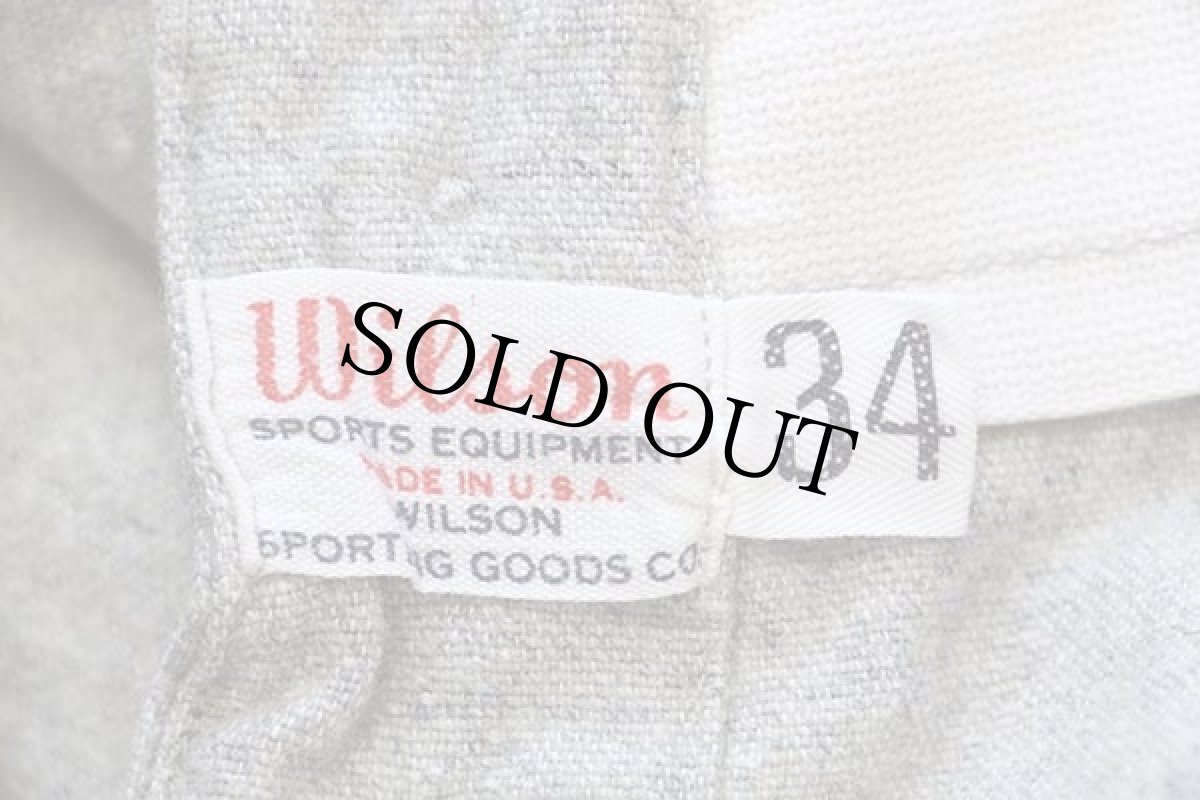 画像6: 50s USA製 Wilsonウィルソン ウール ベースボールパンツ ブリーチ 杢グレー 34 (6)