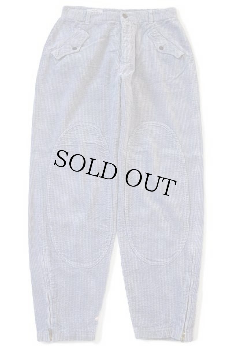 画像2: 80s フランス製 michel bachoz ダブルニー コットン 太畝 コーデュロイパンツ ライトグレー 40 (2)