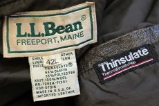 画像4: 90s USA製 L.L.Bean A-2タイプ Thinsulate 中綿入り フライト レザージャケット 焦げ茶 42L (4)
