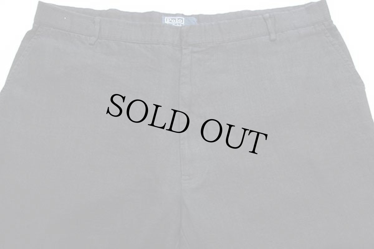 画像4: 90s ポロ ラルフローレン スラックス リネンパンツ 黒 w40 L32 (4)