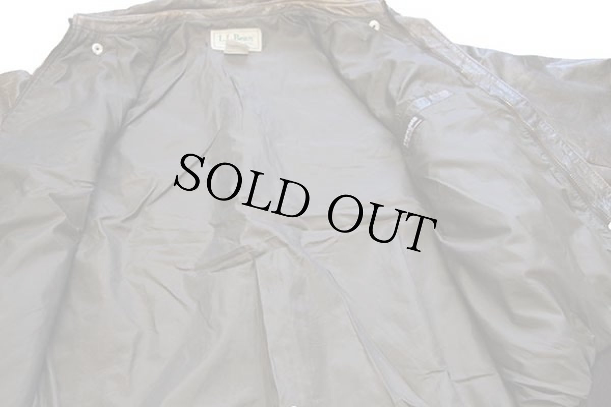 画像5: 90s USA製 L.L.Bean A-2タイプ Thinsulate 中綿入り フライト レザージャケット 焦げ茶 42L (5)