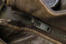 画像6: 90s USA製 L.L.Bean A-2タイプ Thinsulate 中綿入り フライト レザージャケット 焦げ茶 42L (6)