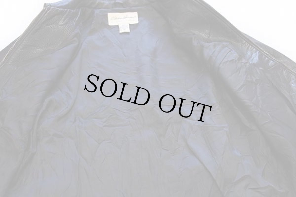 画像5: 90s EddieBauerエディーバウアー レザー スポーツジャケット 黒 W-M (5)