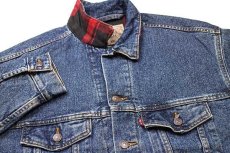 画像3: 90s USA製 Levi'sリーバイス 70427 チェック ネルライナー デニムジャケット 4ポケット S (3)