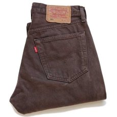 画像1: 90s フランス製 Levi'sリーバイス 501 カラーデニムパンツ 後染め 焦げ茶 w31★ユーロ (1)