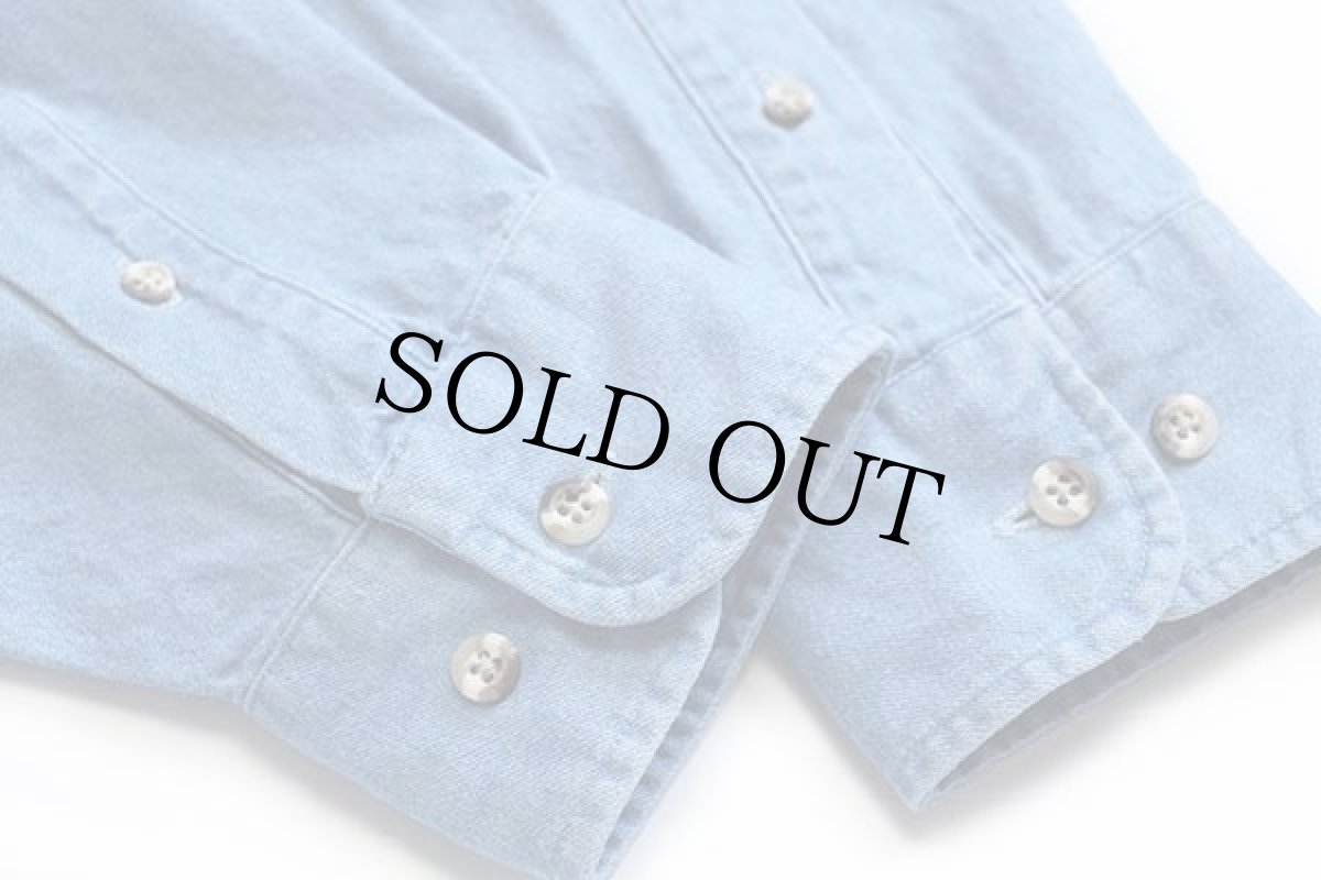 画像6: 90s USA製 Campbell's SOUP キャンベル スープ 刺繍 ボタンダウン ダンガリーシャツ L (6)