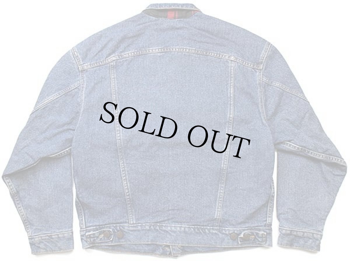 画像2: 90s USA製 Levi'sリーバイス 70427 チェック ネルライナー デニムジャケット 4ポケット S (2)