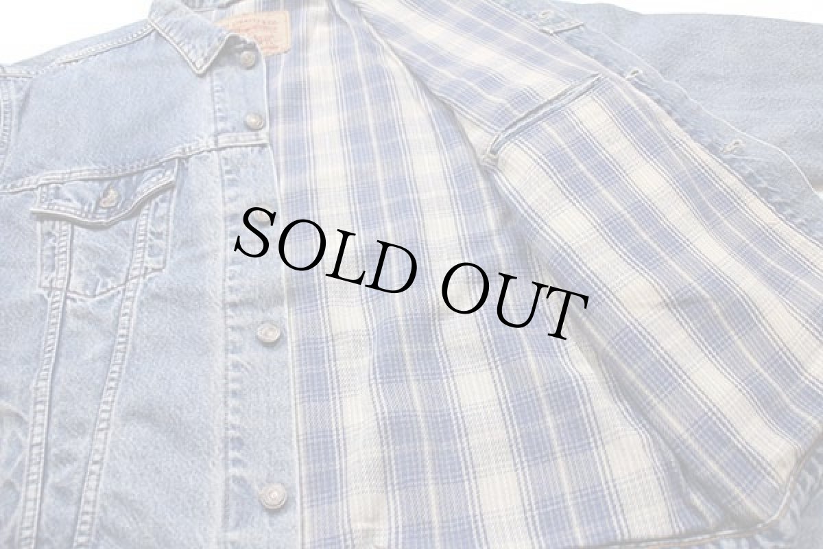 画像6: 90s USA製 Levi'sリーバイス 70699 チェック ネルライナー デニムジャケット 4ポケット (6)