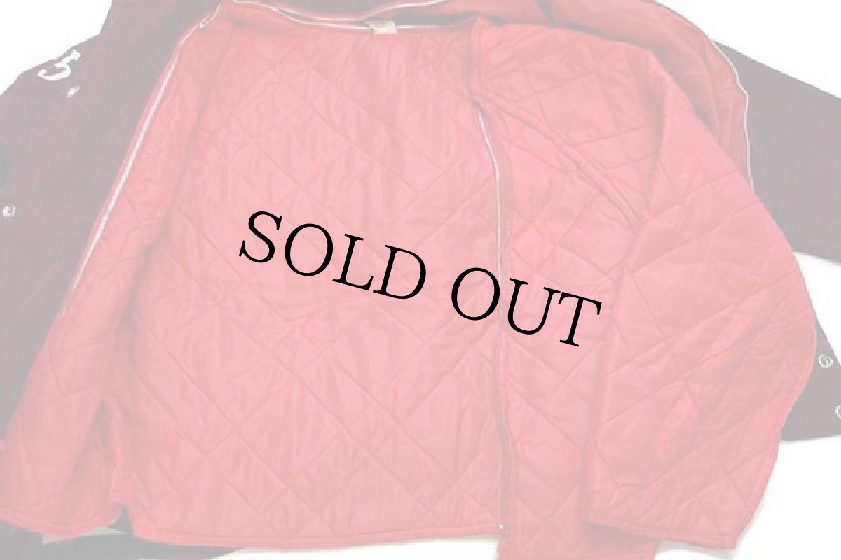 画像5: 80s ASHTON'S PORT ELGIN 刺繍 キルティングライナー付き コーデュロイスタジャン ワインレッド 38 (5)