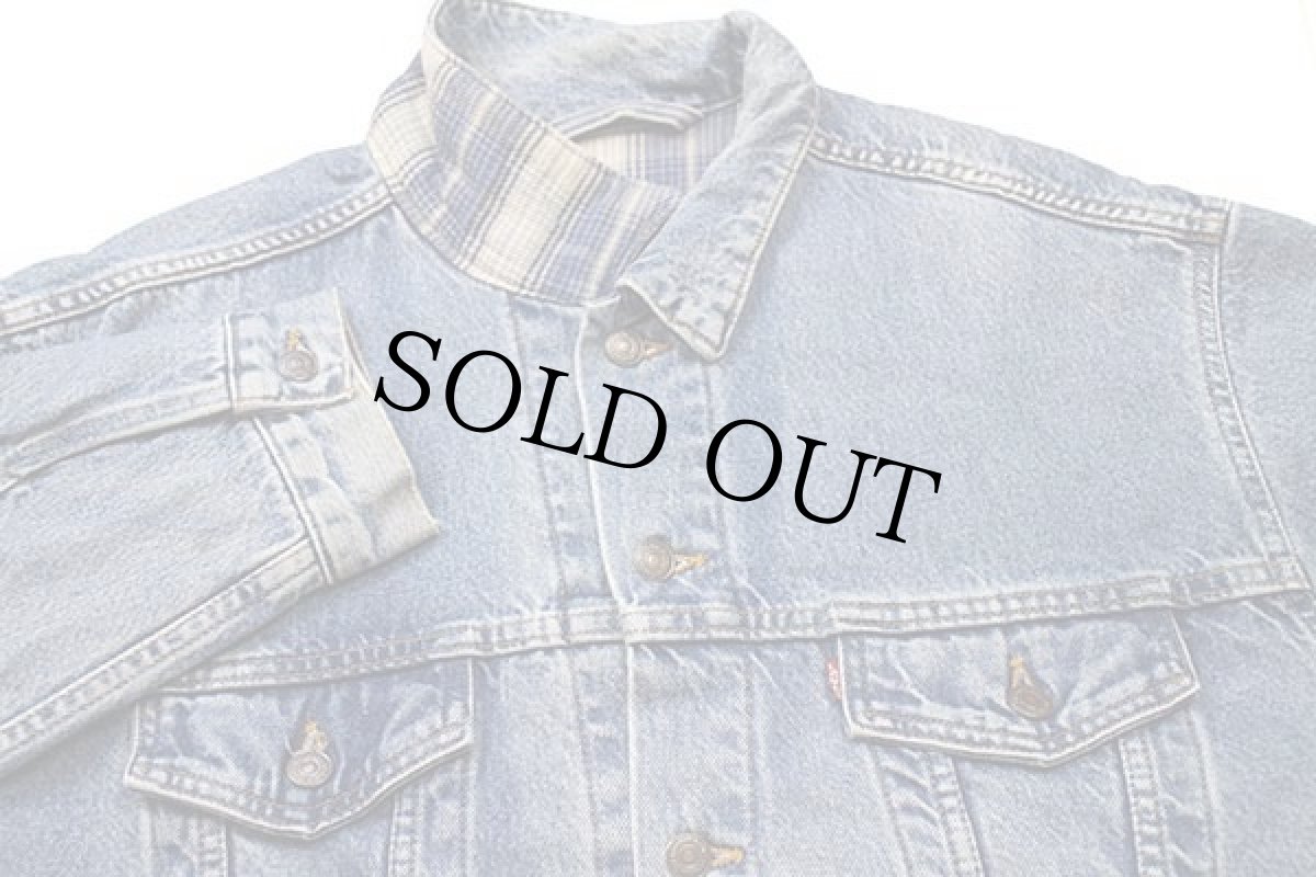 画像3: 90s USA製 Levi'sリーバイス 70699 チェック ネルライナー デニムジャケット 4ポケット (3)