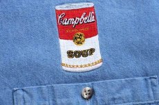 画像5: 90s USA製 Campbell's SOUP キャンベル スープ 刺繍 ボタンダウン ダンガリーシャツ L (5)