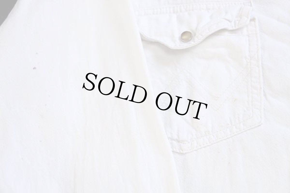 画像6: 90s Wranglerラングラー カラーデニム ウエスタンシャツ 生成り (6)