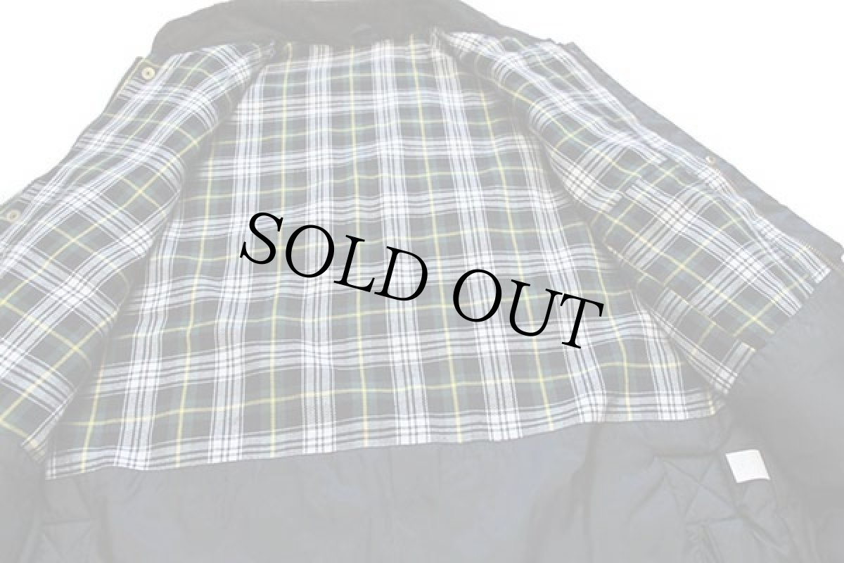 画像5: 90s UNKNOWN スタンドカラー タータンチェック ネルライナー ベスト 濃緑 L (5)