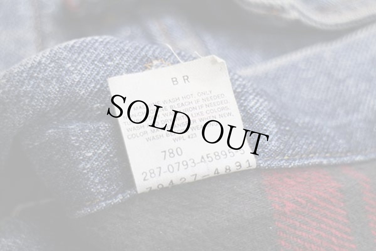 画像5: 90s USA製 Levi'sリーバイス 70427 チェック ネルライナー デニムジャケット 4ポケット S (5)