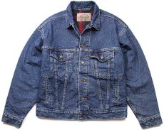 画像1: 90s USA製 Levi'sリーバイス 70427 チェック ネルライナー デニムジャケット 4ポケット S (1)