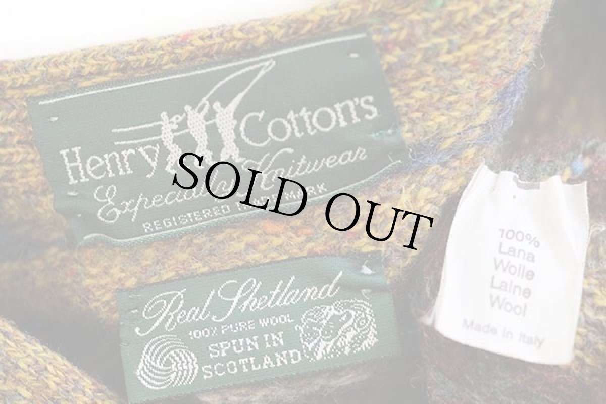 画像4: 90s イタリア製 Henry Cotton's フェアアイル柄 シェットランド ウールニット ベスト カーディガン M (4)