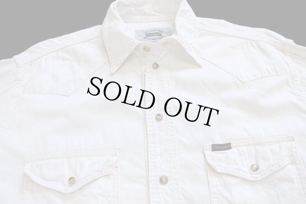 画像3: 90s Wranglerラングラー カラーデニム ウエスタンシャツ 生成り (3)