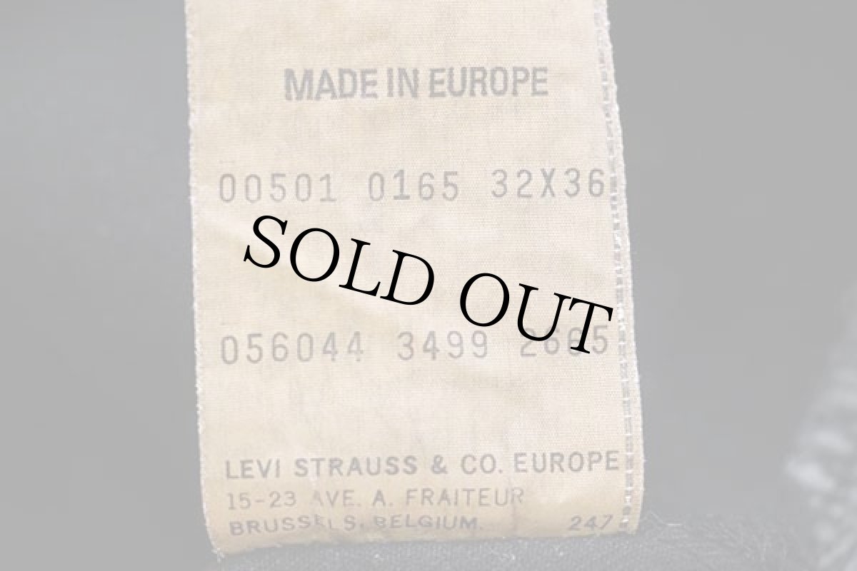 画像7: 90s EU製 Levi'sリーバイス 501 後染め ブラック デニムパンツ w32★ユーロ (7)