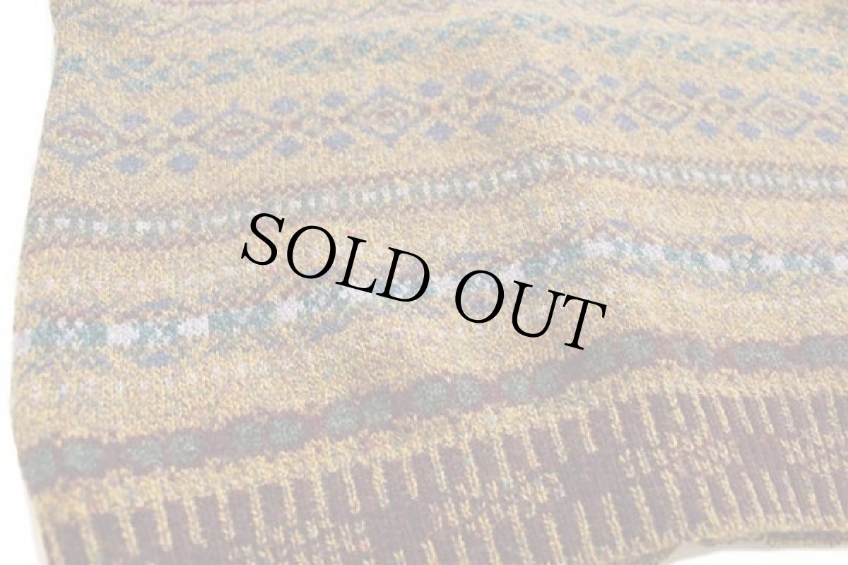 画像6: 90s イタリア製 Henry Cotton's フェアアイル柄 シェットランド ウールニット ベスト カーディガン M (6)