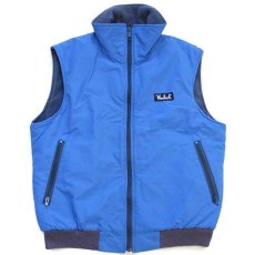 画像1: 80s USA製 Woolrichウールリッチ polarplus フリースライナー ナイロンベスト 青 M (1)