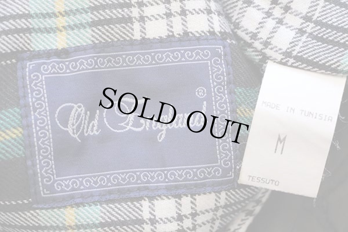 画像4: 90s Old England スタンドカラー タータンチェック ネルライナー ベスト 焦げ茶 M (4)