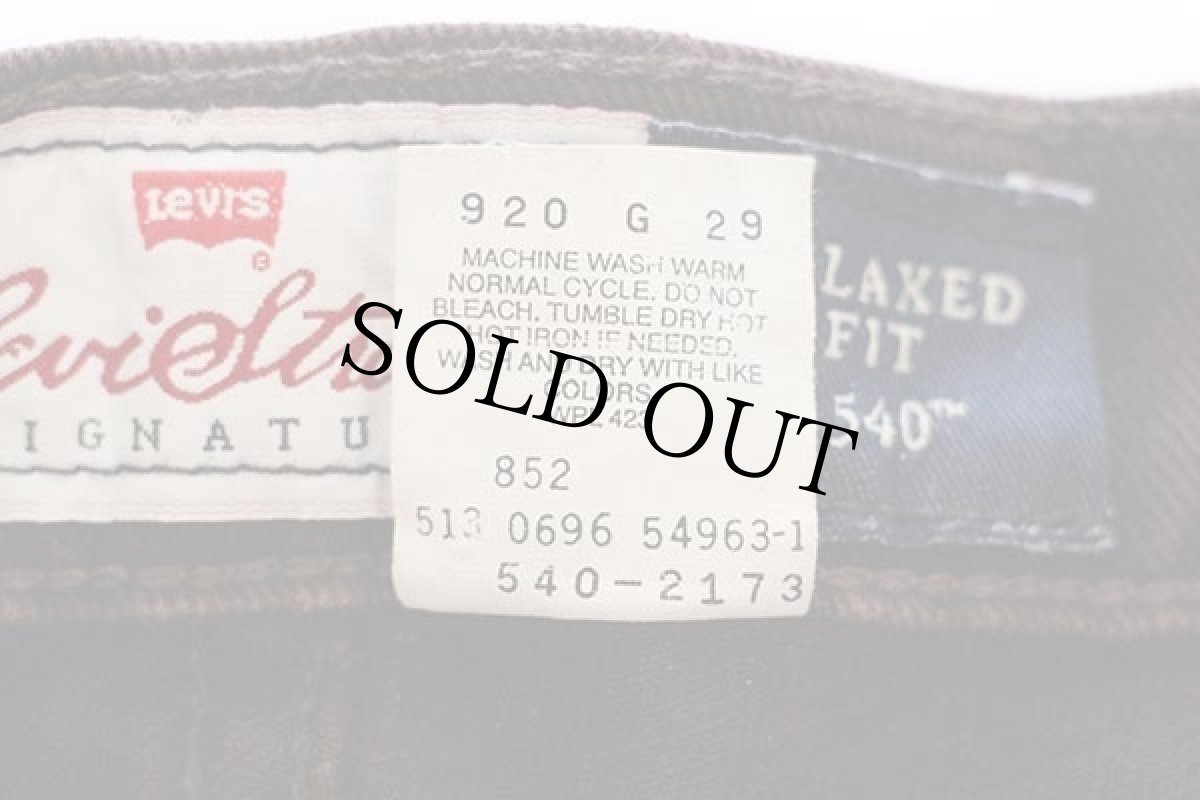 画像8: 90s USA製 Levi'sリーバイス SIGNATURE 540 カラーデニムパンツ チョコレート w36 L31 (8)