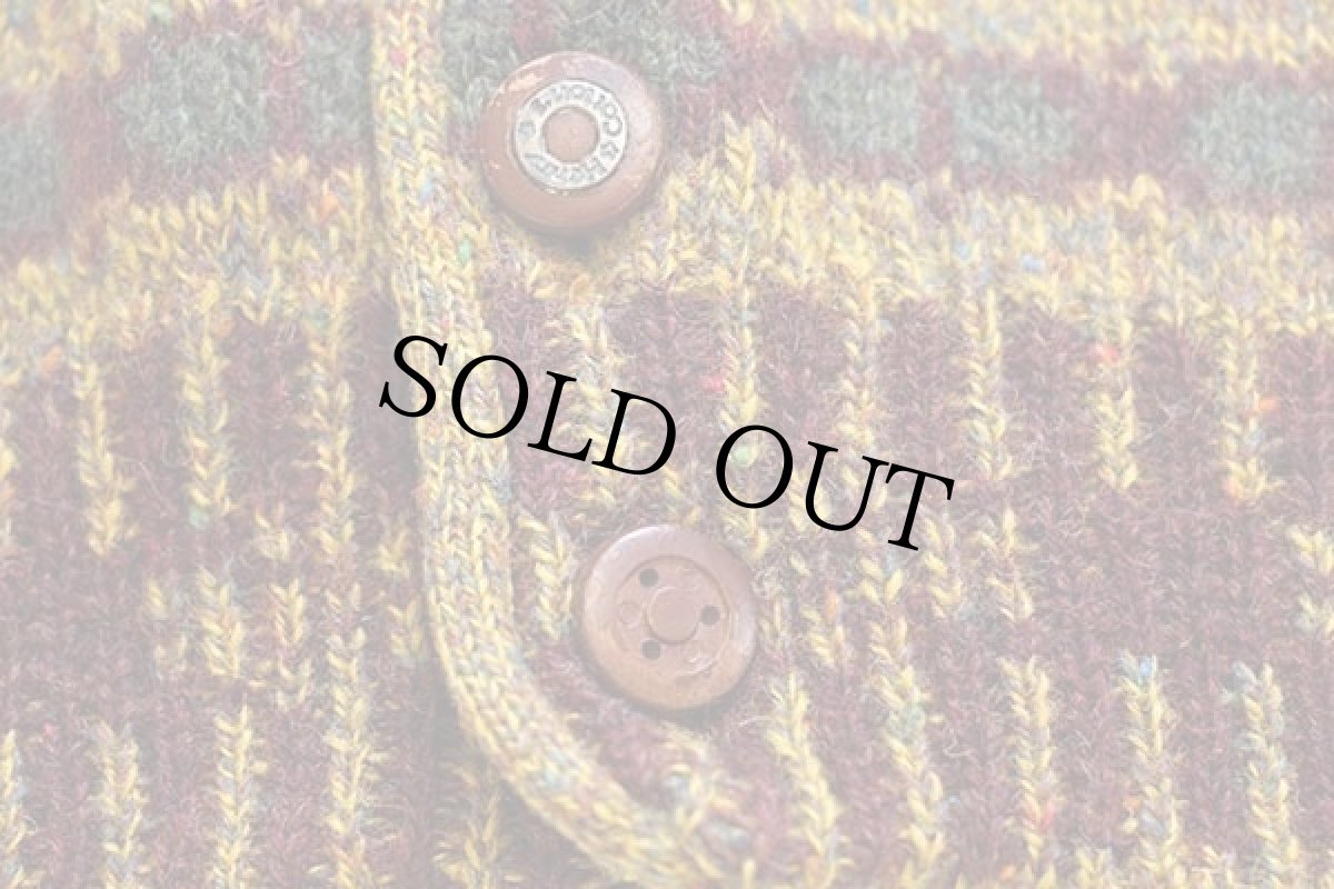 画像5: 90s イタリア製 Henry Cotton's フェアアイル柄 シェットランド ウールニット ベスト カーディガン M (5)