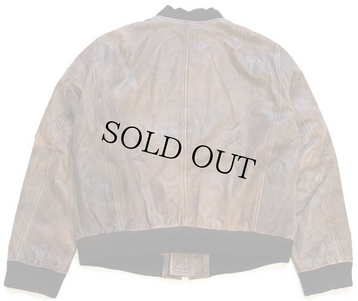 画像2: 80s Vera Pelle パッチ付き MA-1タイプ キルティングライナー フライト レザージャケット (2)