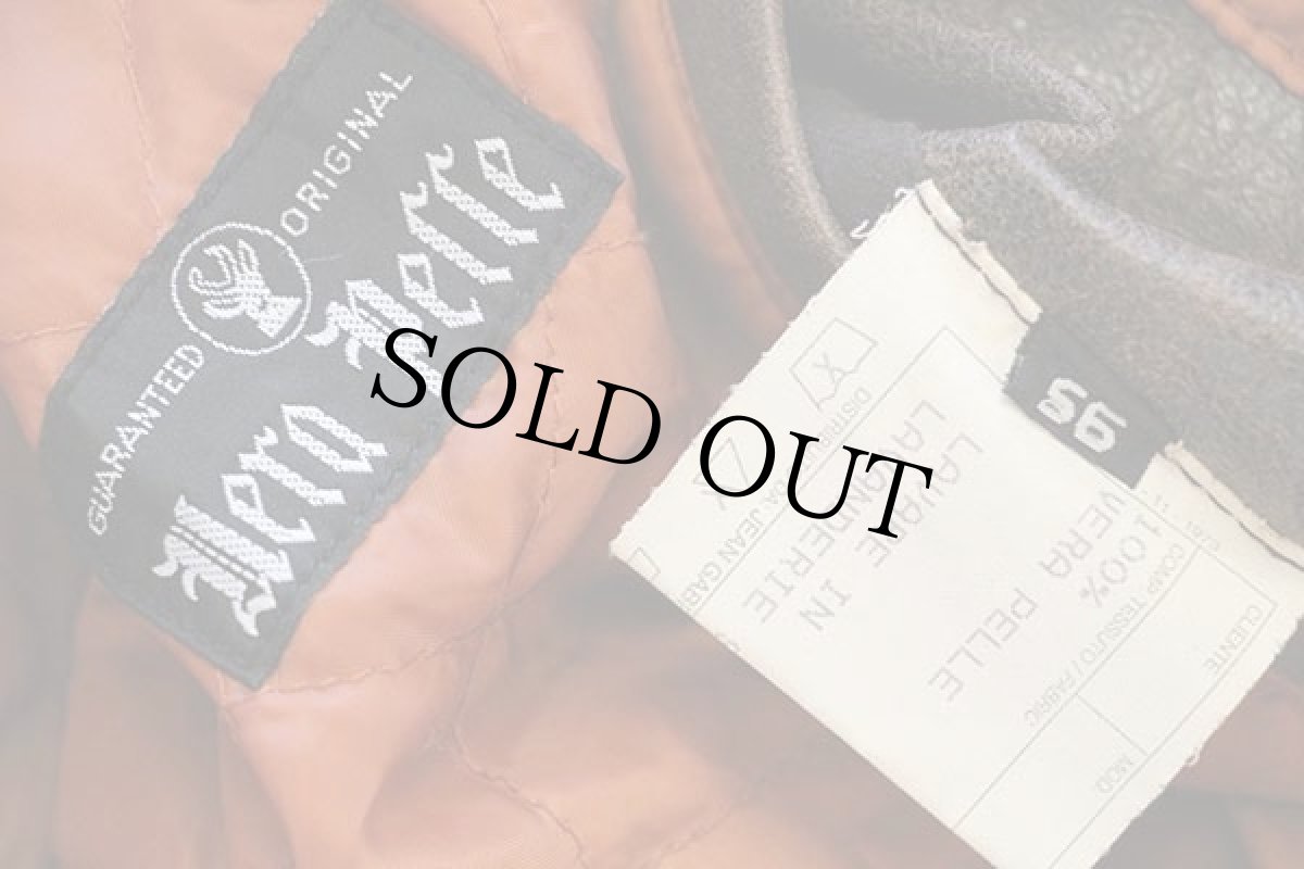 画像4: 80s Vera Pelle パッチ付き MA-1タイプ キルティングライナー フライト レザージャケット (4)