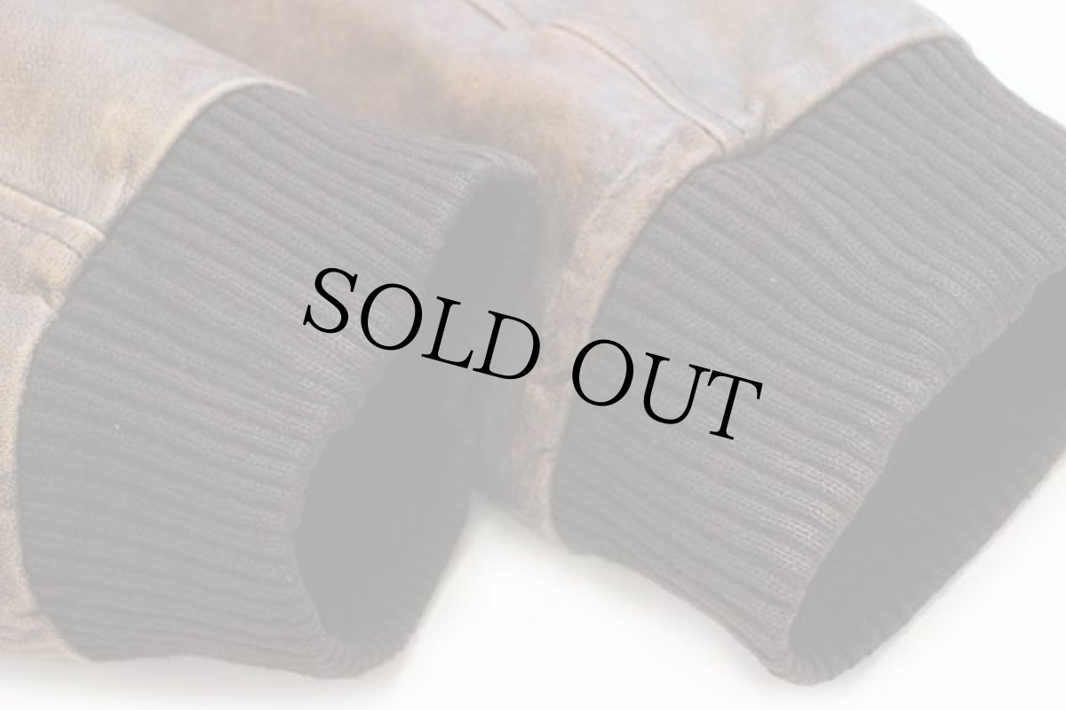 画像6: 80s Vera Pelle パッチ付き MA-1タイプ キルティングライナー フライト レザージャケット (6)