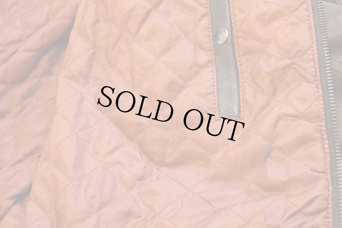 画像5: 80s Vera Pelle パッチ付き MA-1タイプ キルティングライナー フライト レザージャケット (5)