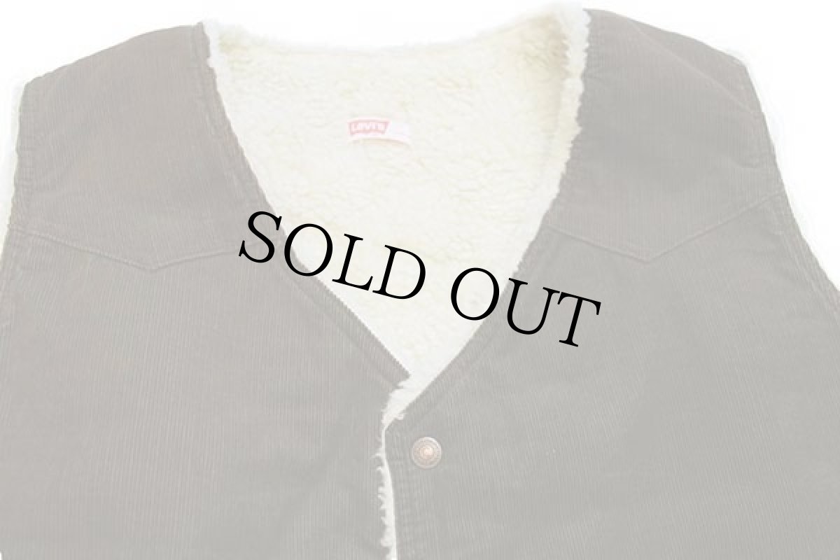 画像3: 70s USA製 Levi'sリーバイス 60606 ボアライナー コーデュロイベスト 焦げ茶 XL (3)