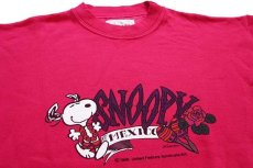 画像3: 80s イタリア製 SNOOPY スヌーピー MEXICO スウェット 濃ピンク XL (3)