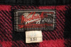 画像4: 40s Woolrichウールリッチ バッファローチェック ハーフジップ プルオーバー ウールシャツ 薄赤×黒 15.5 (4)