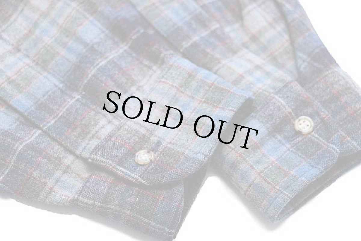 画像6: 70s USA製 PENDLETONペンドルトン タータンチェック ボタンダウン ウールシャツ L (6)