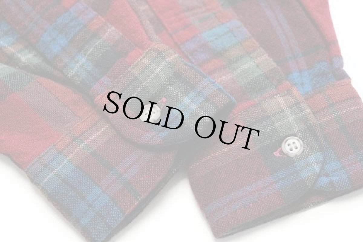 画像6: 90s USA製 PENDLETONペンドルトン タータンチェック エルボーパッチ付き ウールシャツ L (6)