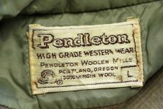 画像4: 70s PENDLETONペンドルトン オンブレチェック エルボーパッチ付き ウール ウエスタンシャツ ボロ L (4)