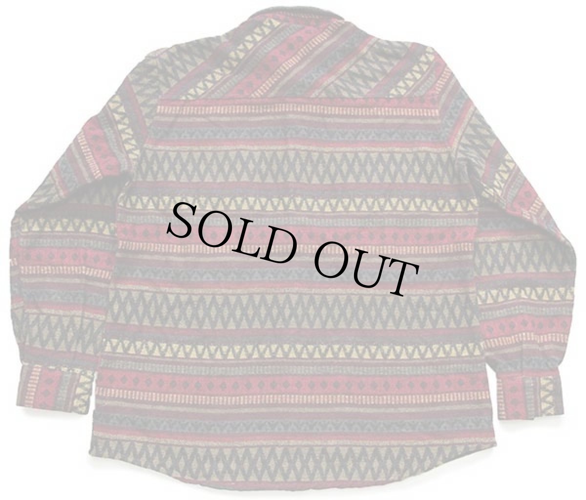 画像2: イタリア製 F.LLI BARBIERI フォークロア ラグ柄 ウール混 シャツ L (2)