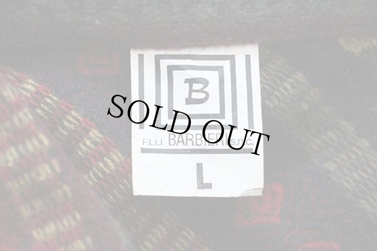 画像4: イタリア製 F.LLI BARBIERI フォークロア ラグ柄 ウール混 シャツ L (4)