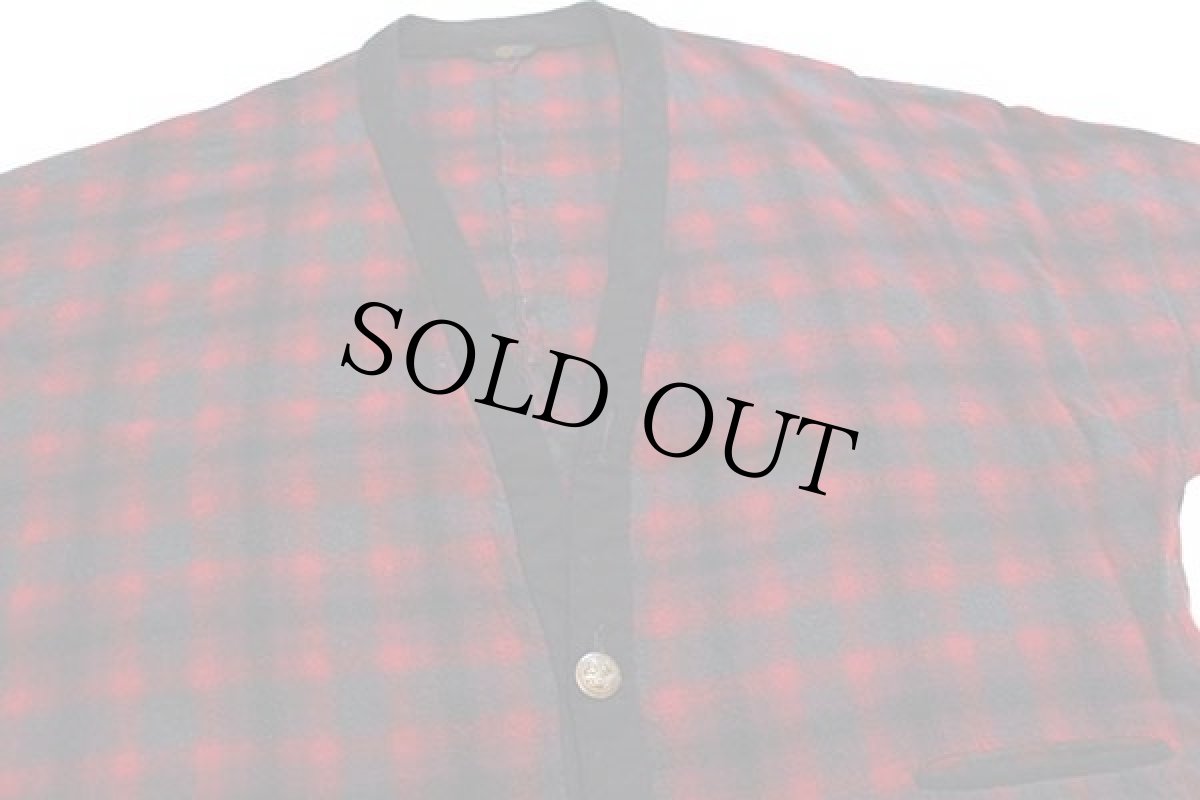 画像3: 50s PENDLETONペンドルトン オンブレチェック ウール カーディガン L (3)