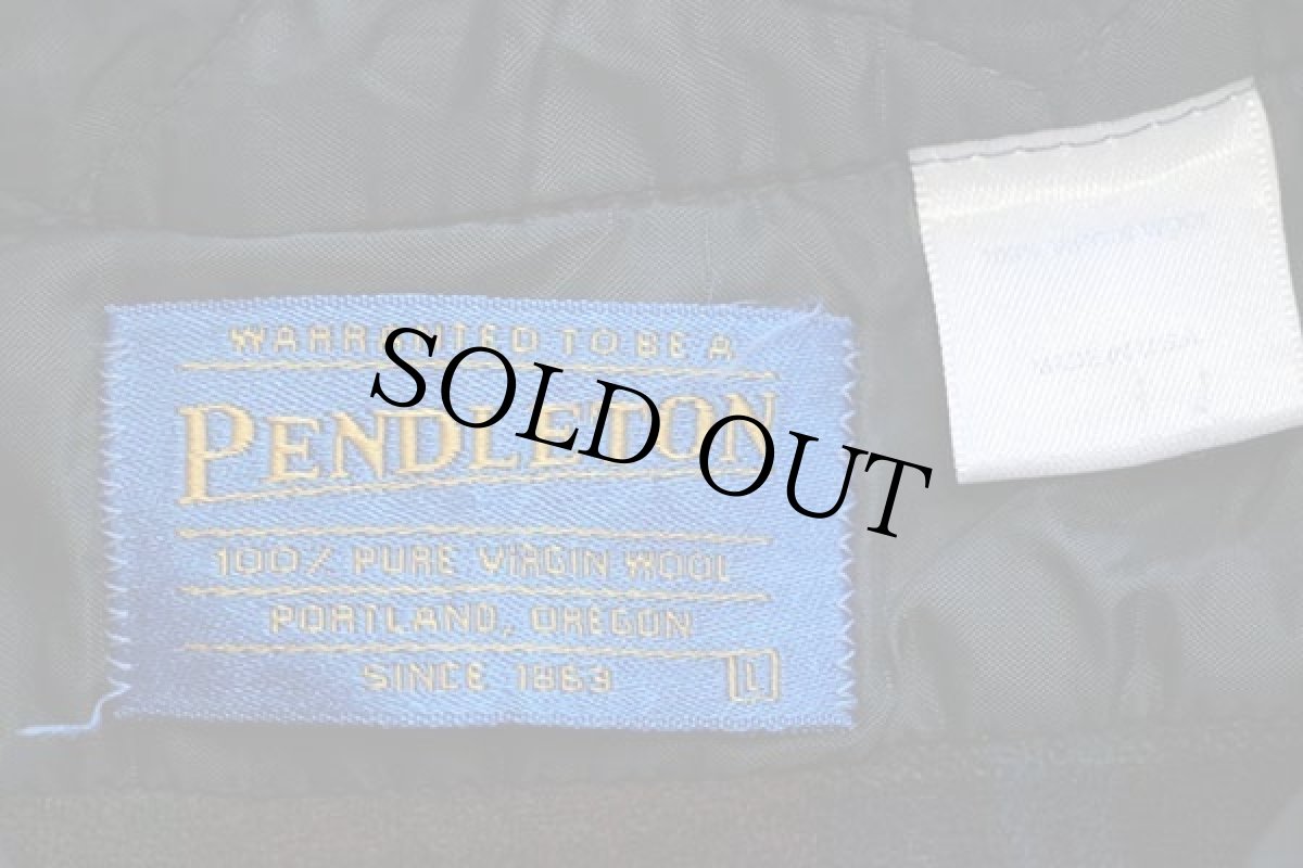 画像4: 90s USA製 PENDLETONペンドルトン タータンチェック エルボーパッチ付き ウールシャツ L (4)