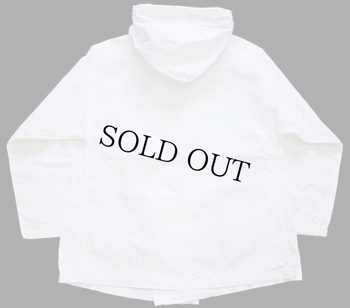 画像2: ビンテージ イタリア軍 コットン スノーカモ パーカー 白 1★モッズコート (2)