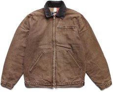 画像1: 90s USA製 Dickiesディッキーズ ダック地 ワークジャケット 焦げ茶 フェード S (1)