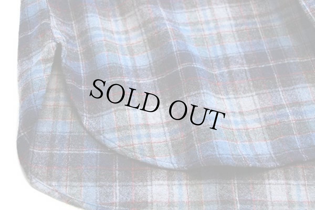 画像5: 70s USA製 PENDLETONペンドルトン タータンチェック ボタンダウン ウールシャツ L (5)