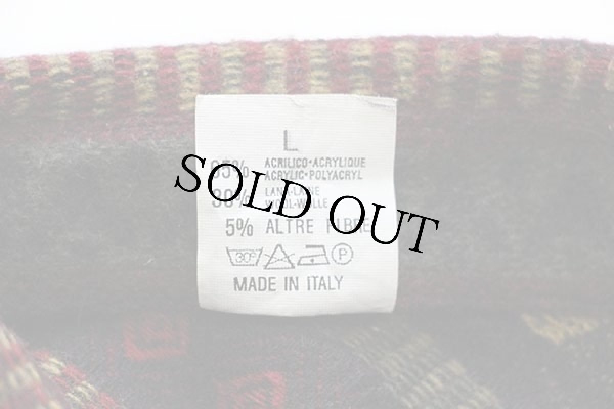 画像5: イタリア製 F.LLI BARBIERI フォークロア ラグ柄 ウール混 シャツ L (5)