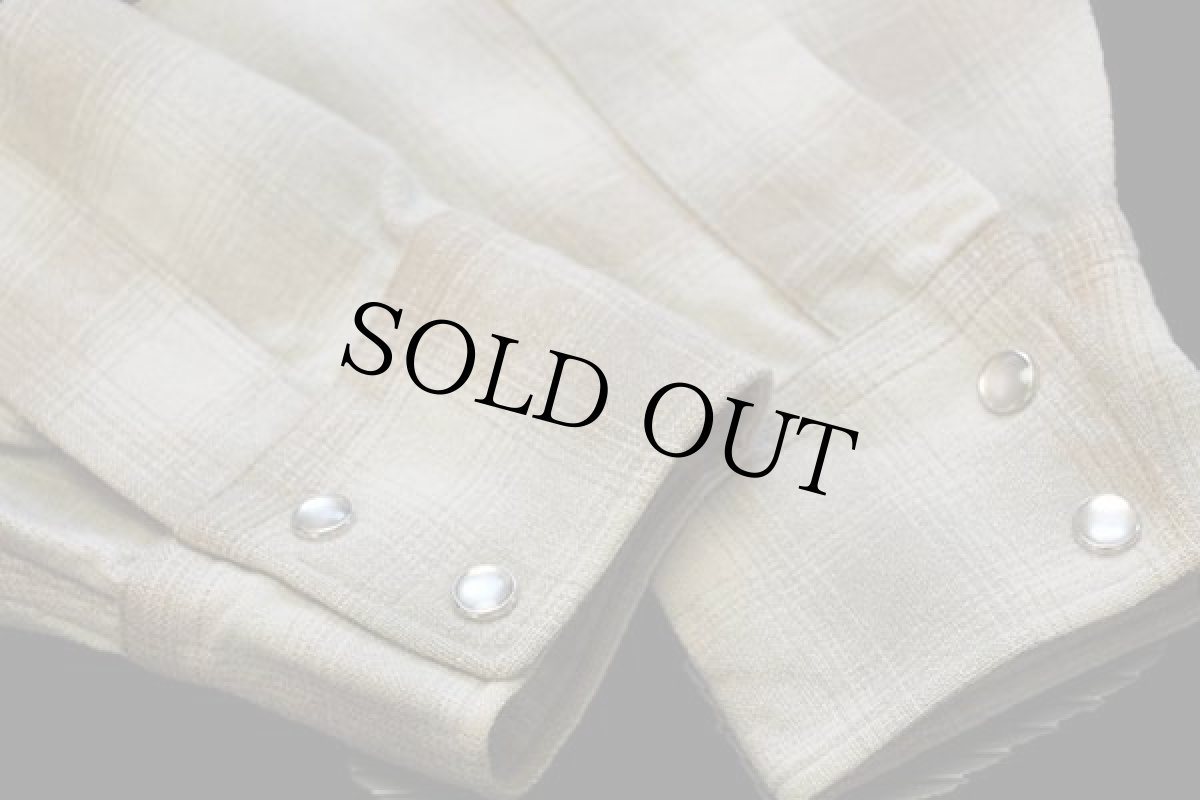 画像5: 70s PENDLETONペンドルトン オンブレチェック エルボーパッチ付き ウール ウエスタンシャツ ボロ L (5)