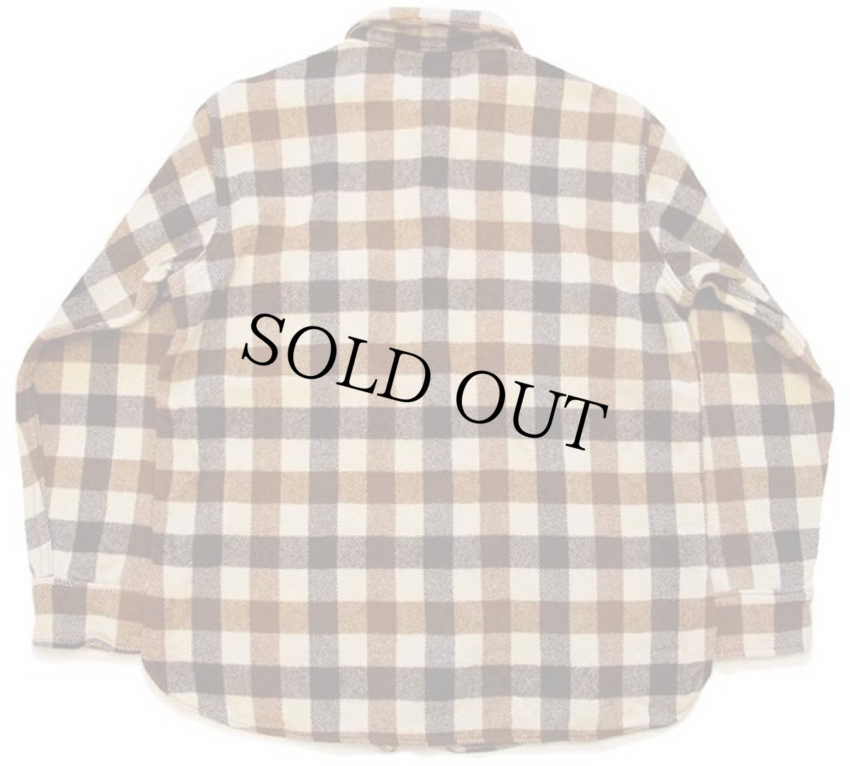 画像2: 70s EddieBauerエディーバウアー ブロックチェック ウールシャツ L (2)