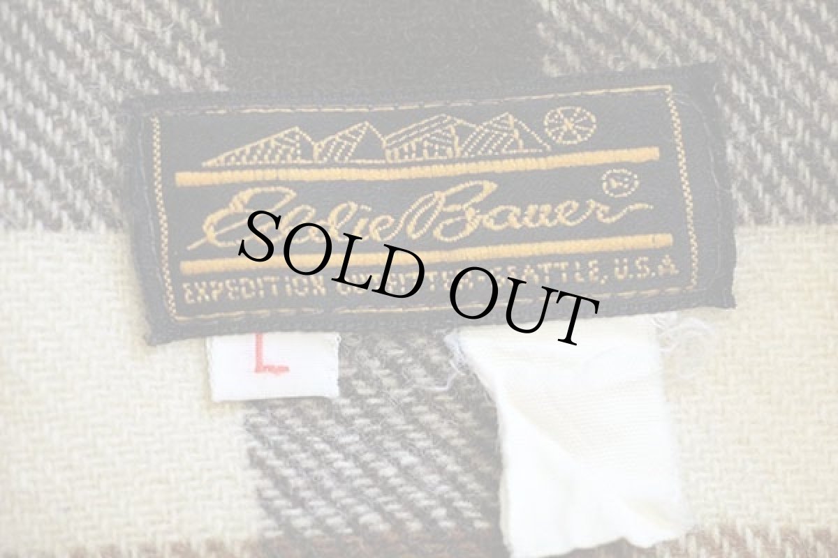 画像4: 70s EddieBauerエディーバウアー ブロックチェック ウールシャツ L (4)