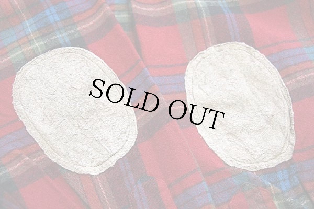 画像5: 90s USA製 PENDLETONペンドルトン タータンチェック エルボーパッチ付き ウールシャツ L (5)